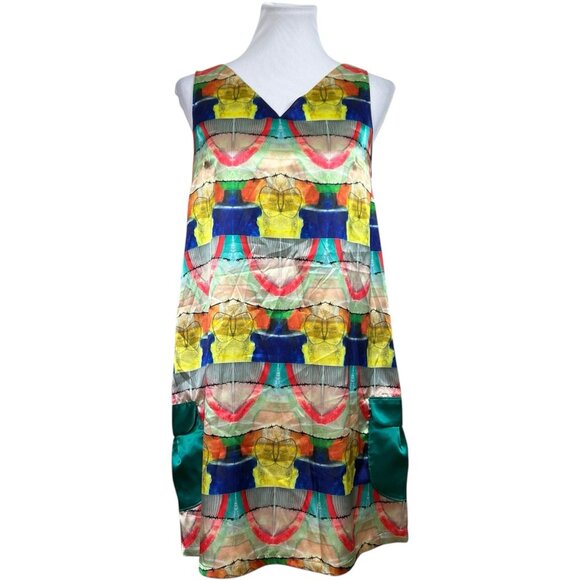 Vintage Y2k Midi Dress M Medium Beata Studio Cathy Casteel USA Green Mini - Picture 1 of 4